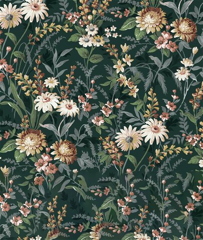 NextWall Peel & Stick Vintage Floral Forest Green Wallpaper