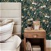 NextWall Peel &amp; Stick Vintage Floral Forest Green Wallpaper thumbnail image 4 of 5