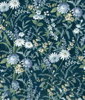 NextWall Peel & Stick Vintage Floral Teal Wallpaper