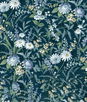NextWall Peel & Stick Vintage Floral Teal Wallpaper