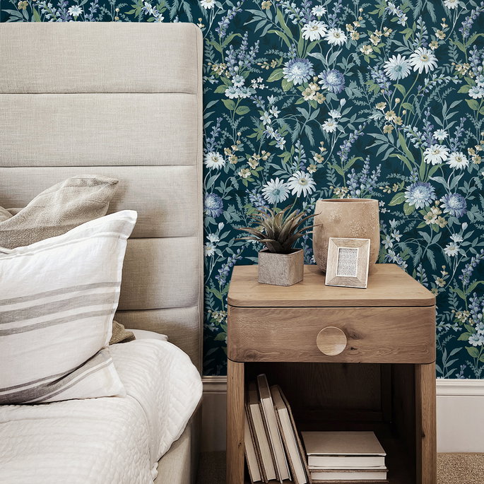 NextWall Peel &amp; Stick Vintage Floral Teal Wallpaper image 5 of 5