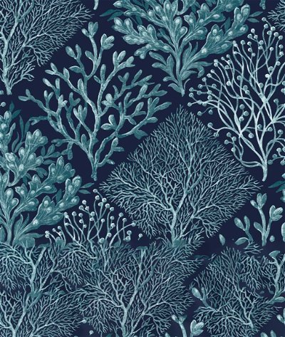 NextWall Peel & Stick Seaweed Teal & Navy Blue Wallpaper