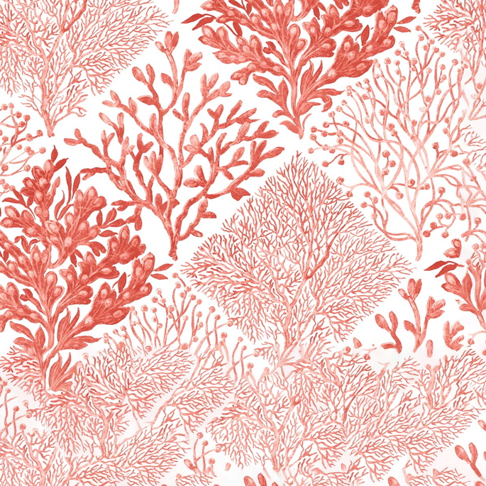 NextWall Peel &amp; Stick Seaweed Vermillion Wallpaper image 1 of 5
