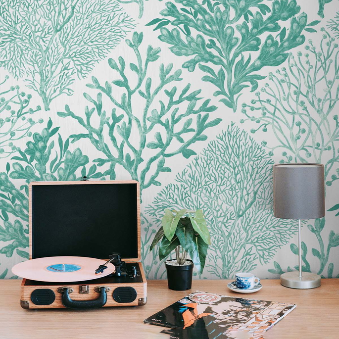 NextWall Peel &amp; Stick Seaweed Seaglass Wallpaper image 2 of 5