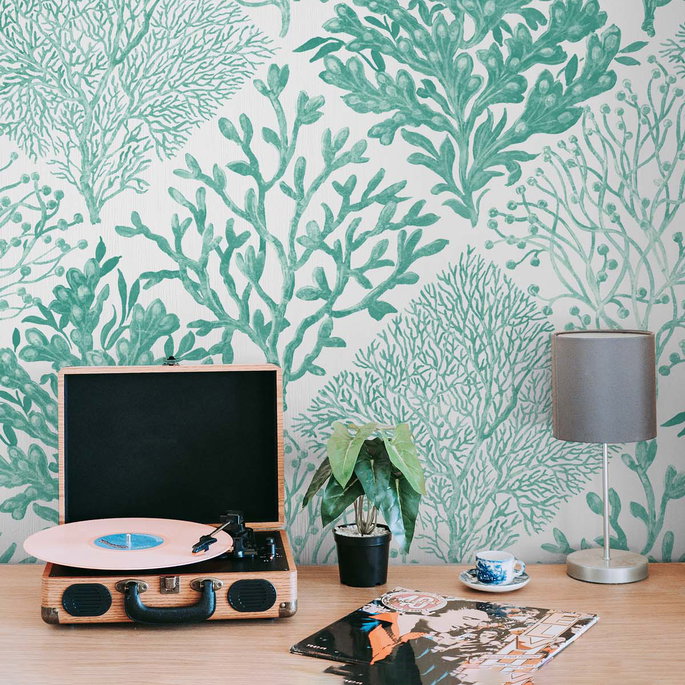 NextWall Peel &amp; Stick Seaweed Seaglass Wallpaper image 2 of 5