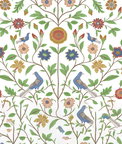 NextWall Peel & Stick Bird Toile White Wallpaper