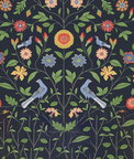 NextWall Peel & Stick Bird Toile Midnight Blue Wallpaper