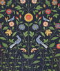 NextWall Peel & Stick Bird Toile Midnight Blue Wallpaper