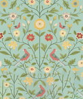 NextWall Peel & Stick Bird Toile Aquamarine Wallpaper
