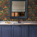 NextWall Peel &amp; Stick Bird Floral Carmine &amp; Blue Lagoon Wallpaper thumbnail image 2 of 5