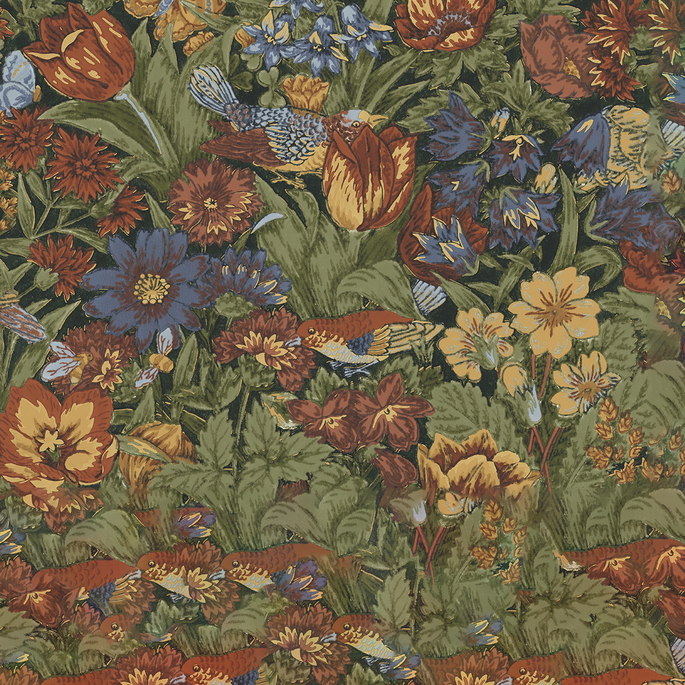 NextWall Peel &amp; Stick Bird Floral Russet &amp; Riverside Wallpaper image 1 of 5