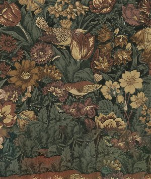 NextWall Peel & Stick Bird Floral Mahogany & Graphite Wallpaper