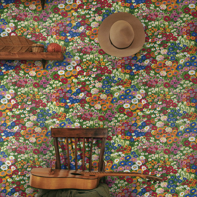 NextWall Peel &amp; Stick Floral Meadow Multicolored Wallpaper image 3 of 5