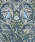 NextWall Peel & Stick Bird Ogee Navy & Fern Green Wallpaper
