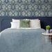 NextWall Peel &amp; Stick Bird Ogee Navy &amp; Fern Green Wallpaper thumbnail image 2 of 5