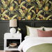 NextWall Peel &amp; Stick Pineapple Floral Ebony Wallpaper thumbnail image 4 of 5