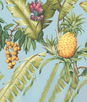 NextWall Peel & Stick Pineapple Floral Sky Blue Wallpaper
