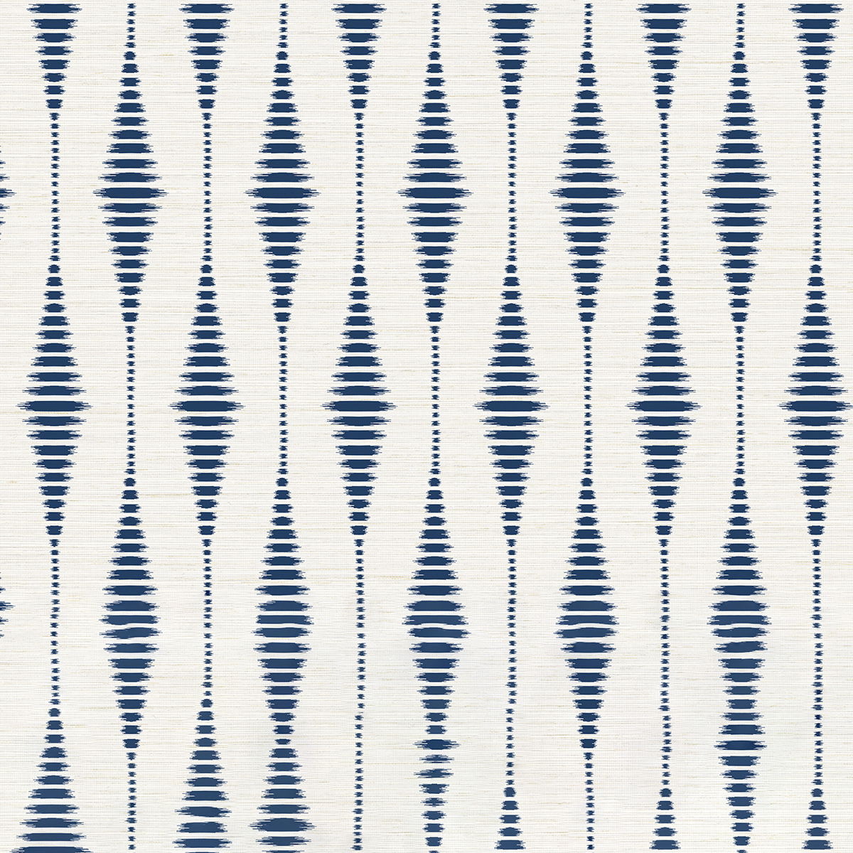 NextWall Peel & Stick Striped Ikat Navy Blue & Linen Wallpaper