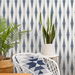 NextWall Peel &amp; Stick Striped Ikat Navy Blue &amp; Linen Wallpaper thumbnail image 3 of 5