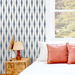 NextWall Peel &amp; Stick Striped Ikat Navy Blue &amp; Linen Wallpaper thumbnail image 4 of 5