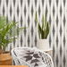 NextWall Peel &amp; Stick Striped Ikat Ebony &amp; Linen Wallpaper thumbnail image 3 of 5