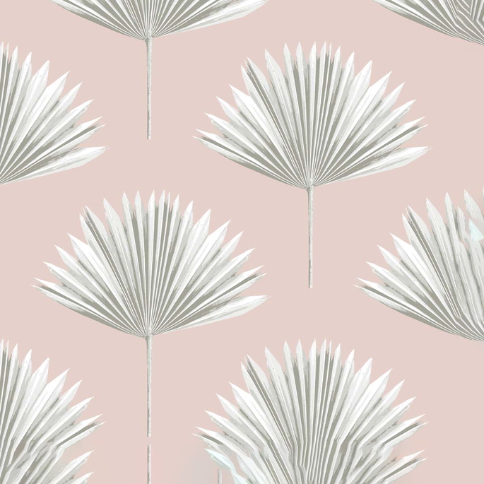 NextWall Peel &amp; Stick Tropical Fan Palm Pink Mist Wallpaper image 1 of 5