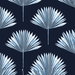 NextWall Peel & Stick Tropical Fan Palm Navy Blue Wallpaper