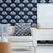 NextWall Peel &amp; Stick Tropical Fan Palm Navy Blue Wallpaper thumbnail image 2 of 5