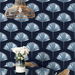 NextWall Peel &amp; Stick Tropical Fan Palm Navy Blue Wallpaper thumbnail image 3 of 5
