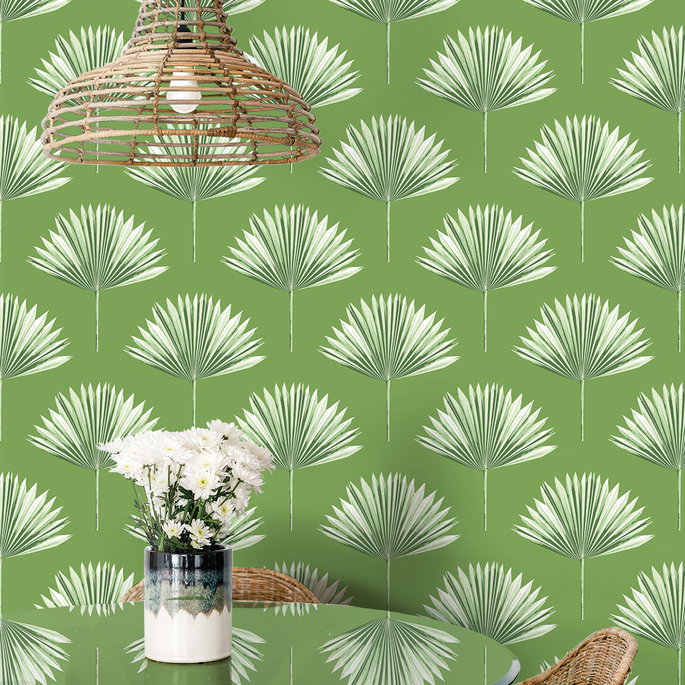 NextWall Peel &amp; Stick Tropical Fan Palm Green Sprout Wallpaper image 3 of 5