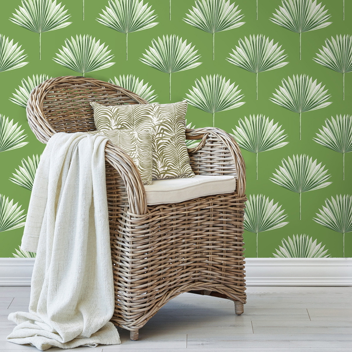 NextWall Peel &amp; Stick Tropical Fan Palm Green Sprout Wallpaper image 5 of 5