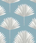 NextWall Peel & Stick Tropical Fan Palm Blue Patina Wallpaper