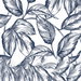 NextWall Peel &amp; Stick Sketched Leaves Navy Blue Wallpaper thumbnail image 1 of 5
