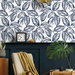 NextWall Peel &amp; Stick Sketched Leaves Navy Blue Wallpaper thumbnail image 2 of 5