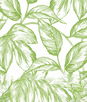 NextWall Peel & Stick Sketched Leaves Greenery Wallpaper