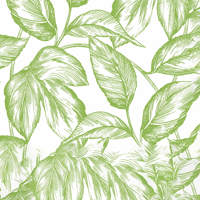 NextWall Peel &amp; Stick Sketched Leaves Greenery Wallpaper image 1 of 5