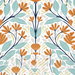 NextWall Peel &amp; Stick Folk Floral Verdigris &amp; Orange Wallpaper thumbnail image 1 of 5