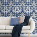 NextWall Peel &amp; Stick Folk Floral Blue Sapphire &amp; Pavestone Wallpaper thumbnail image 3 of 5
