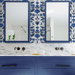 NextWall Peel &amp; Stick Folk Floral Blue Sapphire &amp; Pavestone Wallpaper thumbnail image 5 of 5