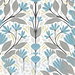 NextWall Peel & Stick Folk Floral Blue Patina & Wheat Wallpaper