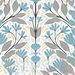 NextWall Peel &amp; Stick Folk Floral Blue Patina &amp; Wheat Wallpaper thumbnail image 1 of 5