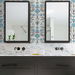 NextWall Peel &amp; Stick Folk Floral Blue Patina &amp; Wheat Wallpaper thumbnail image 5 of 5