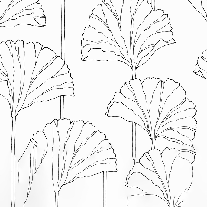 NextWall Peel &amp; Stick Gingko Leaf Ebony Wallpaper image 1 of 5