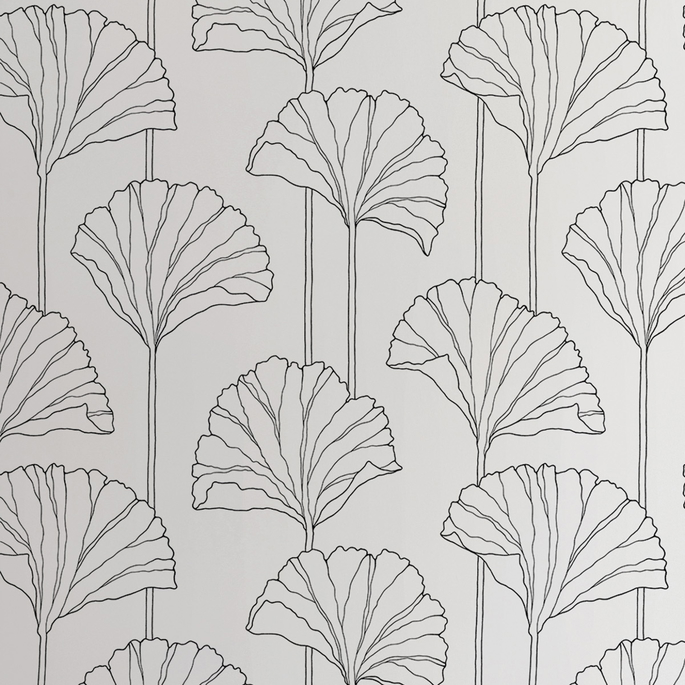 NextWall Peel &amp; Stick Gingko Leaf Ebony Wallpaper image 4 of 5