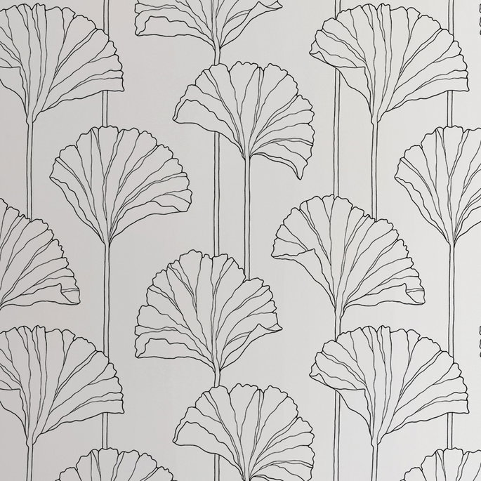 NextWall Peel &amp; Stick Gingko Leaf Ebony Wallpaper image 4 of 5