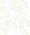 NextWall Peel & Stick Gingko Leaf Metallic Gold Wallpaper