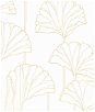 NextWall Peel & Stick Gingko Leaf Metallic Gold Wallpaper