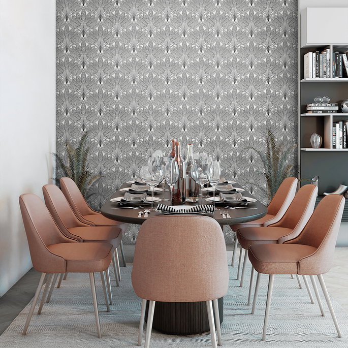 NextWall Peel &amp; Stick Peacock Leaves Ebony Wallpaper image 5 of 5