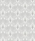 NextWall Peel & Stick Peacock Leaves Metallic Silver Wallpaper