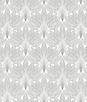 NextWall Peel & Stick Peacock Leaves Metallic Silver Wallpaper